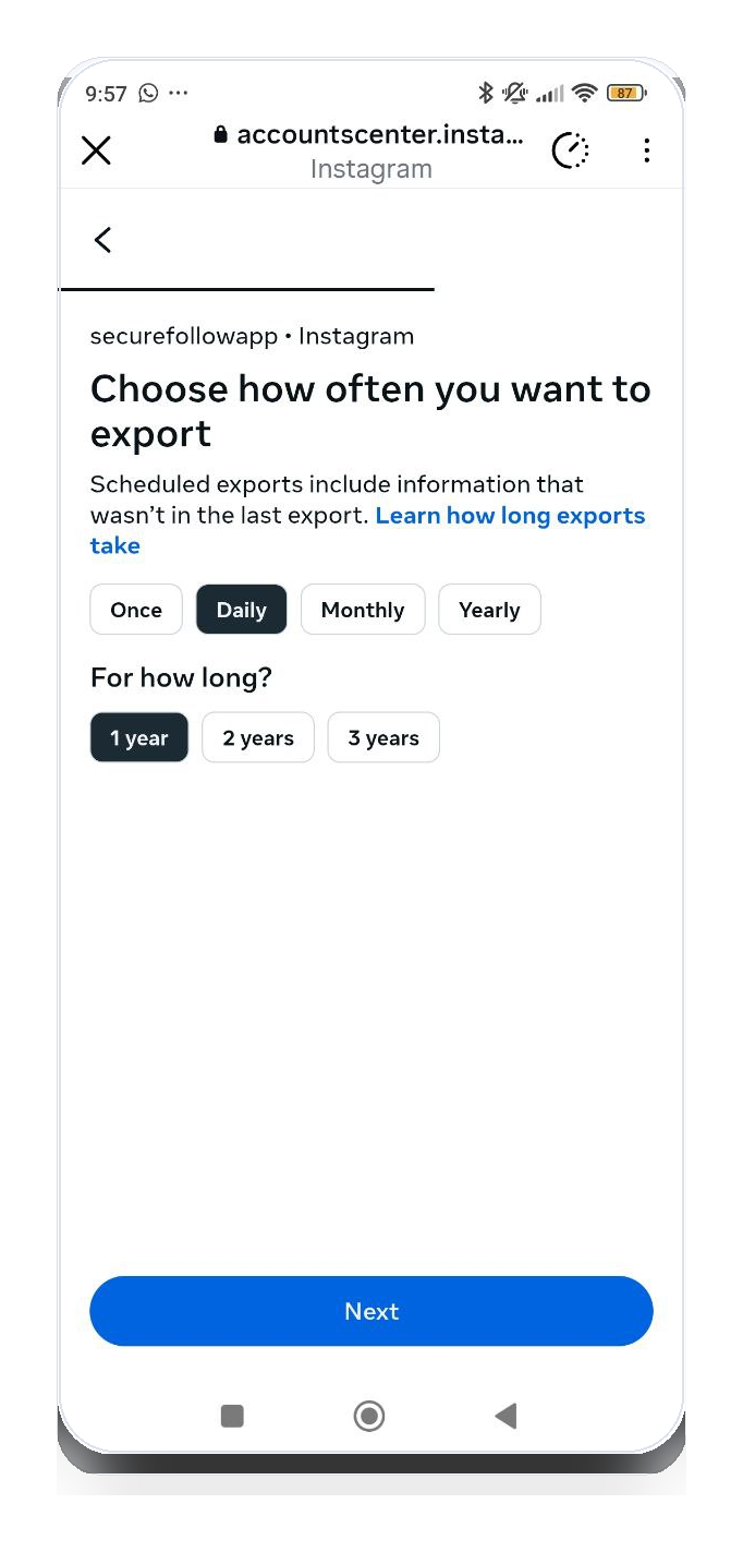 Daily schedule duration